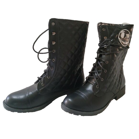 Nightmare Before Christmas Quilted Boots Lace Up Fold Down Women's Size W6 - Picture 3 of 7